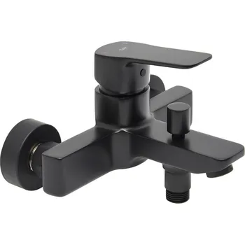 Vodovodní baterie SAT Vanová baterie SAT Cube Way bez sprchového setu 150 mm černá matná CU222C CU222C