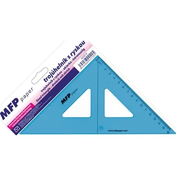 pravítka MFP Paper Trojúhelník s ryskou Barva: Modrá