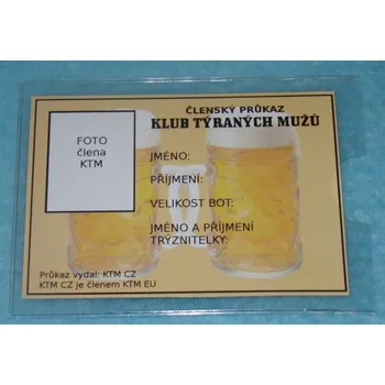 Gadget Členský průkaz Klub týraných mužů VVpruKTM