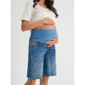 Dámské kraťasy Sinsay - Džínové kraťasy MÁMA - modrá - 6881F-55J - 6881F-55J-36