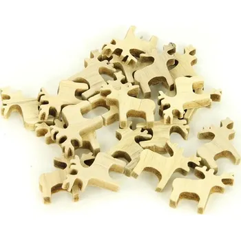 Vánoční dekorace Sob - dřevěná dekorace, barva přírodní, cena za balení (20 ks)