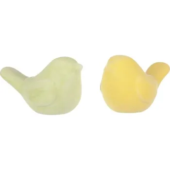 Vánoční ozdoba Ptáček keramický - semišový povrch, mix 2 barev, cena za 1 ks