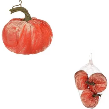 umělá květina Dýně plastová s látkou, barva lososová, cena za balení (6 ks)