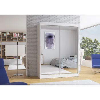 Šatní skříň ADRK Šatní zrcadlová skříň posuvná FLOREST W 150, bílá