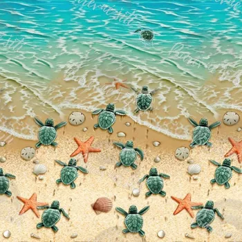 Úplet Želvičky na pláži, panel (E) (Luxusní vzory z Turecka)