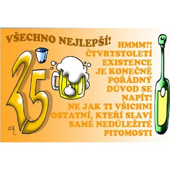 Žertovný předmět Průkaz 25 Všechno nejlepší PBpruk02