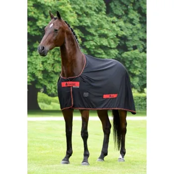 Deka pro koně Transportní/odpocovací deka BUCAS Sports Line Cooler black/red 155cm