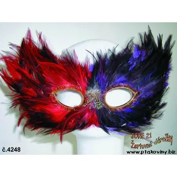 Karnevalový kostým Škraboška Péřová obyčejná RSxx249c Barva Zelená