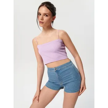 Dámské kraťasy Sinsay - Džínové kraťasy high waist - modrá - 6014J-50J - 6014J-50J-36