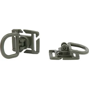 karabina 101INC adaptér MOLLE D kroužek otočný 2 kusy ZELENÝ