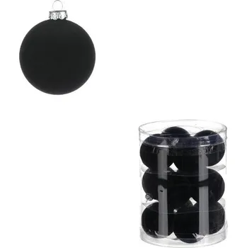 Vánoční ozdoba Kulaté sametové ozdoby - pr. 5 cm, černé, cena za balení (12 ks)