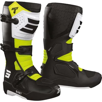 Moto obuv Shot Race 4 černo-bílo-fluo žluté 42