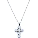 Stříbrný náhrdelník masivní kříž s moissanitem Coalos