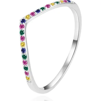 Prsten Agato Elegantní stříbrný prsten s barevnými zirkony AGT-R58C 60 mm + 2 měsíce na vrácení zboží