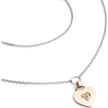 Náhrdelník Dámský náhrdelník zlato mix 585/1000 přírodní diamant srdce 10874-NH05-BCV-Champ délka 45 cm