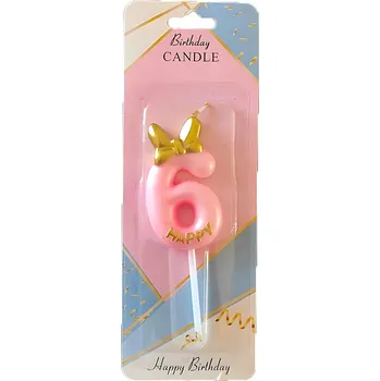 Dortová svíčka Růžová svíčka 6 Číslo Číslice Elegantní Koruna Narozeniny Svíčky růží Happy