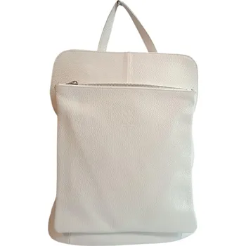 Městský batoh Dámský kožený kabelkobatoh Vera Pelle 1411 - bílý