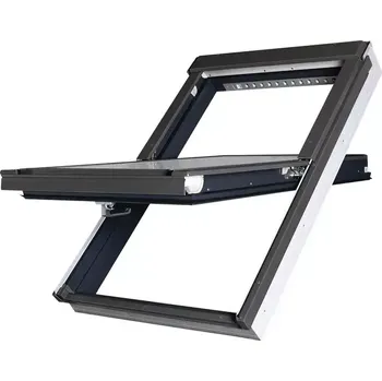 Okno Plastové kyvné okno PTP-V/AC U4 v dekoru antracit 55x98 FAKRO