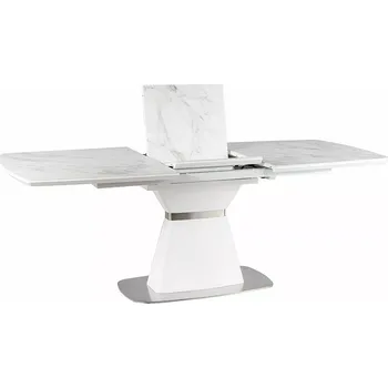 Jídelní stůl Jídelní stůl Saturn II 160–210 cm – rozkládací, bílý mramor