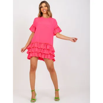 Dámské šaty Šaty CHA SK 1422.19 fluo růžová S/M