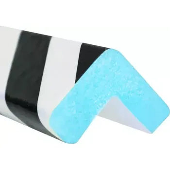 Výstražná páska Černo-bílá pěnová výstražná fotoluminiscenční ochrana rohů zdí a stěn PI-1 - délka 100 cm, šířka 3,3 cm, výška 3 cm