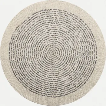 Koberec Ručně vázaný kusový koberec Orba J-49 Natural kruh, 80x80 (průměr) kruh, bílá, chodba / předsíň, Diamond Carpets India - 1 rok na vrácení + DOPRAVA ZDARMA k Vám i zpět