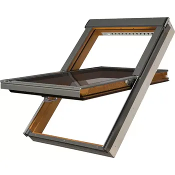 Okno Plastové kyvné okno PTP-V/GO U4 v dekoru zlatý dub FAKRO