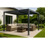 Hliníková bioklimatická pergola s lamelami BestBerg BBP-9G / 3 x 3 m / šedá