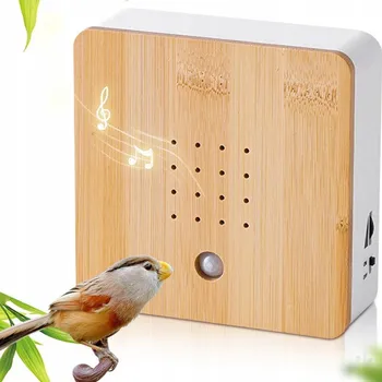 IP kamera Bambusový Soundbox Zpěv ptáků s čidlem pohybu - Zvuková krabička s ptačím štěbetáním, 12 cm