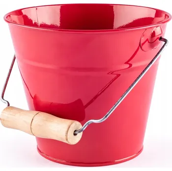 Hra na zahradu Woodyland 91465 kovový červený kbelík 1,2 l