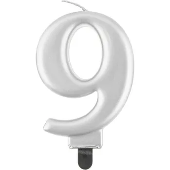 Dortová svíčka Zlatá Žirafa Svíčka na dort metalická 9 - druhy barev Barva: Stříbrná