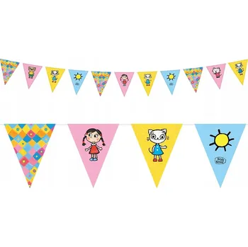 Banner girlanda 250 cm - Kicia Kocia, 11 vlaječek - Godan