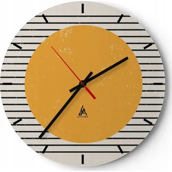 Hodiny Nástěnné hodiny do kuchyně 30x30 Slunce Skleněné hodiny do obýváku Loft Tiché