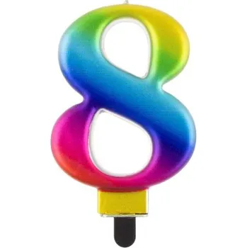 Dortová svíčka MZ Svíčka na dort metalická 8 - druhy barev Barva: Duhová