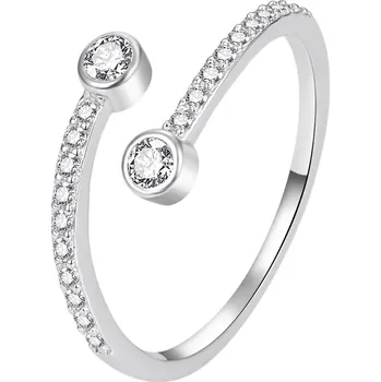 Prsten Agato Něžný otevřený stříbrný prsten se zirkony AGT-R62W 52 mm + 2 měsíce na vrácení zboží