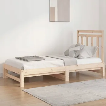Postel VidaXL Rozkládací postel, 2x(90x190) cm, masivní borovicové dřevo
