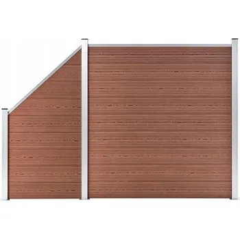 Plot Oplocení WPC, 1 panel čtvercový + 1 šikmý, 273x186 cm, hnědá