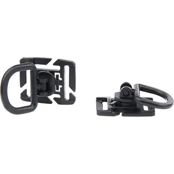 karabina 101INC adaptér MOLLE D kroužek otočný 2 kusy ČERNÝ