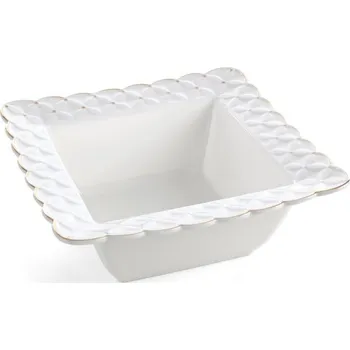 Dekorační mísa BELIA 01 krémová / zlatá