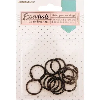 Obal na knihu Studio Light Knihařské kroužky Studio Light, o 23 mm, 12 ks - černé