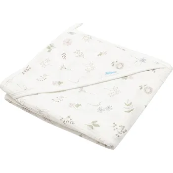 New Baby Zoe dětská mušelínová osuška s kapucí 90 x 90 cm bílá