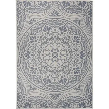 Koberec Koberec s plochou vazbou, 140x200 cm, modrý vzor