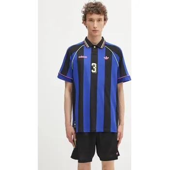 Pánské oblečení Polo tričko adidas Originals Jcquard Jersey, M, modrá, 55X