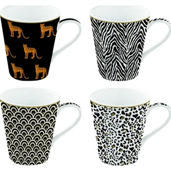 Easy Life, Itálie Easy Life - Porcelánové hrnky na kávu Savana - 4*300 ml Barva: jako na obrázku