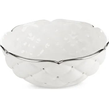 Dekorační mísa ADORE 03 bílá / stříbrná