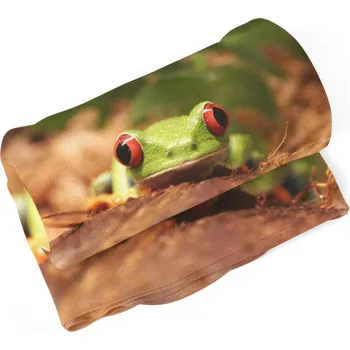 deka Sablio Mikrofleecová deka 140 x 190 cm, zelená žába