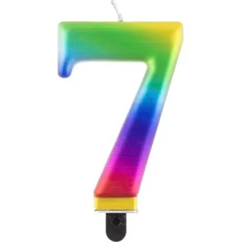 Dortová svíčka Zlatá Žirafa Svíčka na dort metalická 7 - druhy barev Barva: Duhová