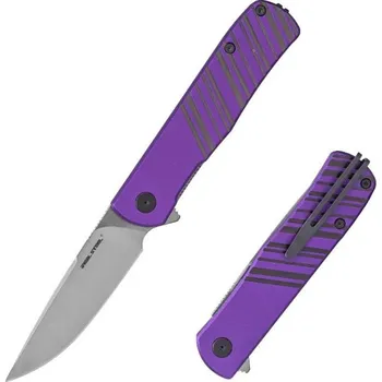 Bojový nůž REAL STEEL nůž zavírací KARLY hladké ostří FIALOVO/ŠEDÝ