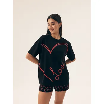 Dámské pyžamo Henderson Dámské pyžamo 42655 Necesito kr/r S-2XL černá L