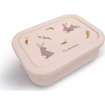 dětská jídelní sada FILIBABBA silikonový obědový box Toasted Almond